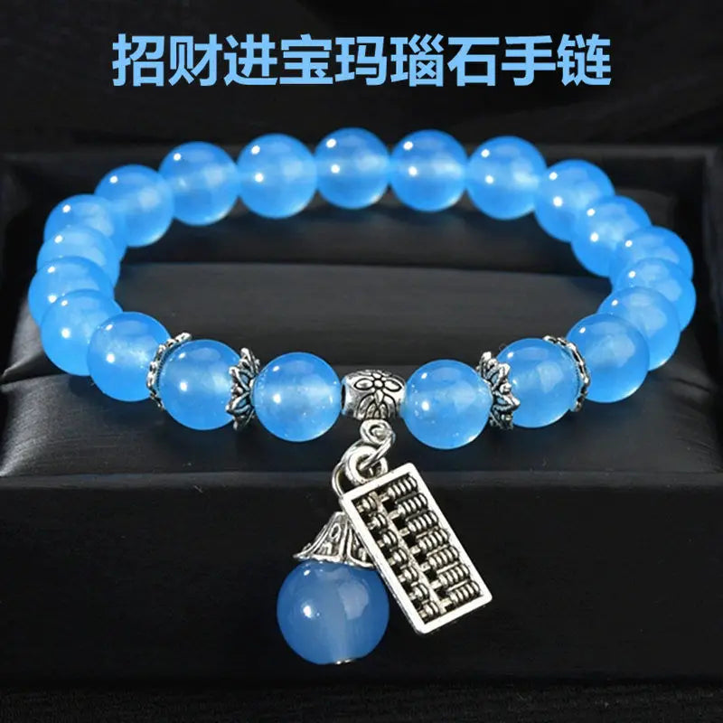 b20 Natural Stone Agate Amethyst Abacus Beaded Bracelet Men and Women Magnetic Health Protection Fashion Jewelry Gifts Qme