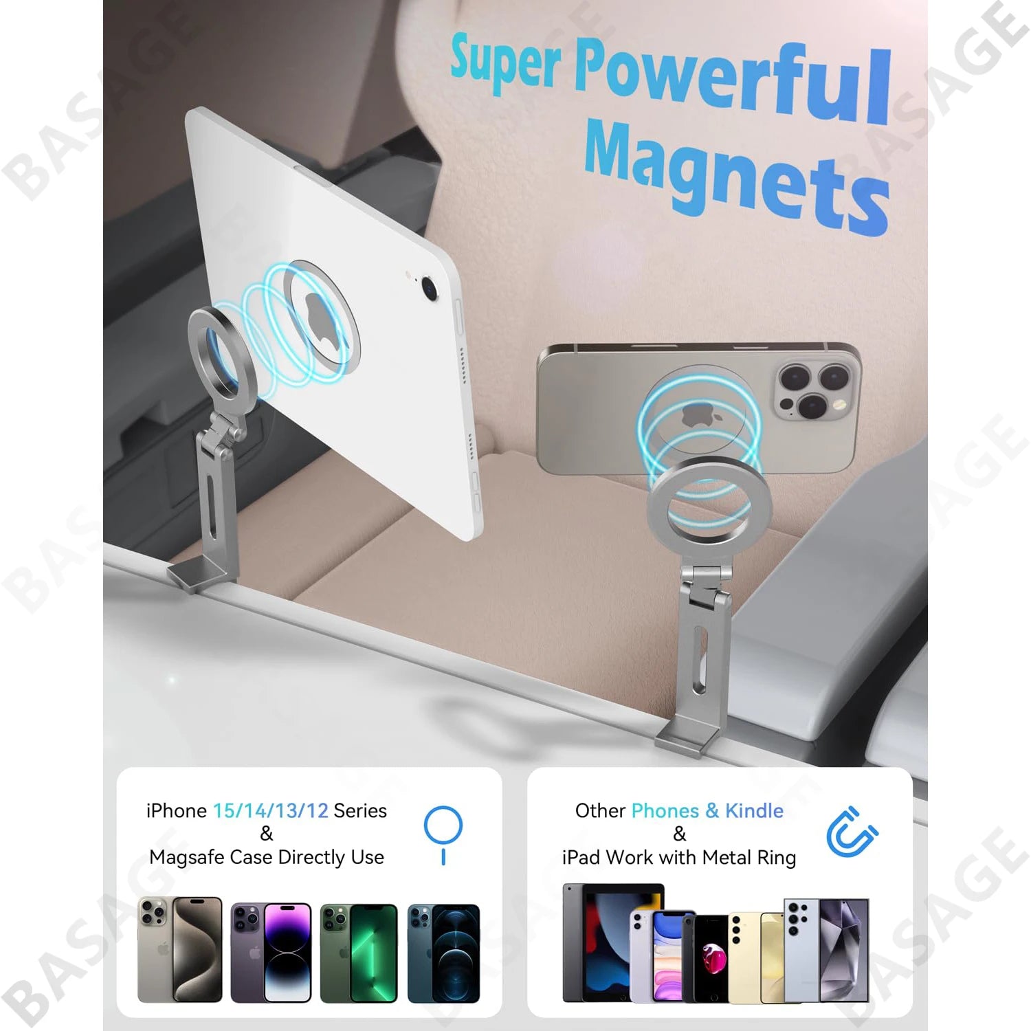 Universal Magnetic Phone Holder Travel Essentials Flexible Rotation Hands-Free Airplane Phone Mount for IPhone15 Pro Max Series Qme