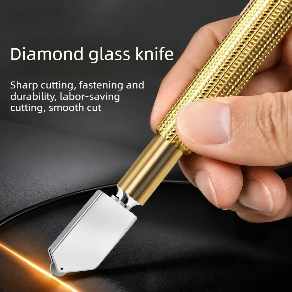 175mm Diamond Glass Cutter Pen Anti Slip Grip Portable Cutting Tool for Glass Tile Stone Engraving Construction Working Use Qme