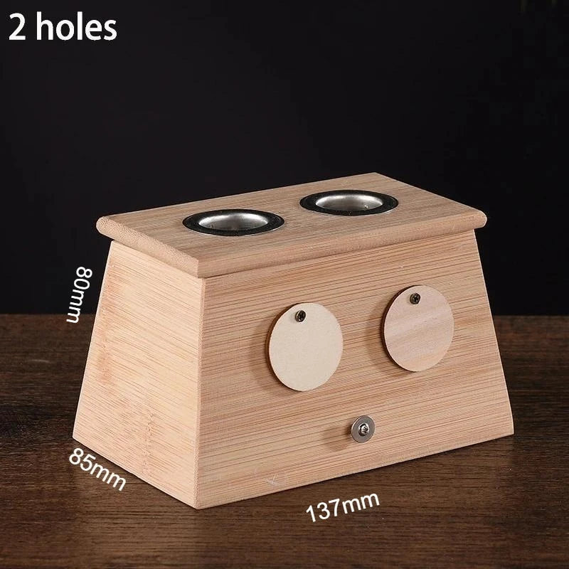 1/2Holes Bamboo Moxa Stick Burner Moxibustion Therapy Box Herbal Medicine Accessory Warm Acupuncture Point Massage Meridian Qme