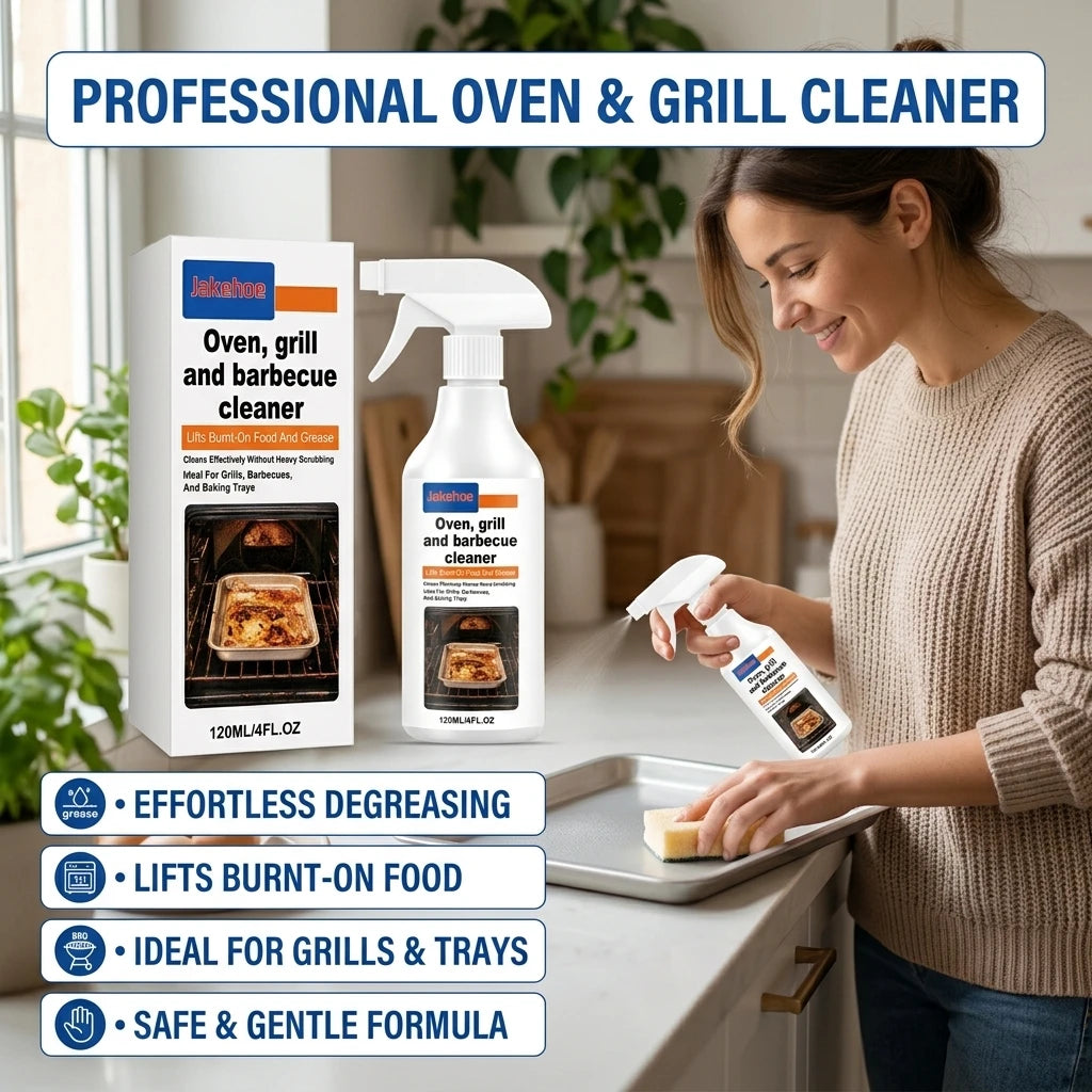 Ovens Grill Cleaning Spray Removing Burnt‑on Food Dissolving Grease No‑scrub Barbecue Baking Trays Cleaner Heavy‑duty Degreaser Qme