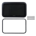 RV Exit Window Rust Proof 914*559mm Increased Privacy UV Tempered Glass with Screen & Trim Kit Pop-Out Egress for Trailer Camper Qme Black