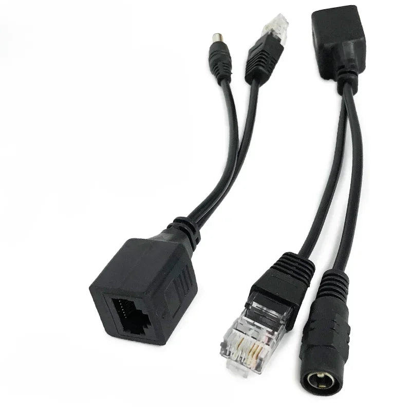 12 - 48v Power Supply Module, 1 pair For IP Camea, RJ45 Injector, POE Splitter, Passive Power Over Ethernet Adapter Cable Qme White