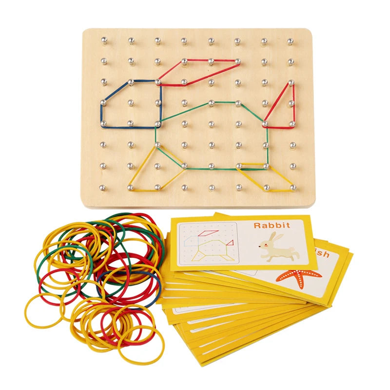 Wooden Geoboard Montessori Toys Geo Board Manipulative Geoboards 4 5 Qme