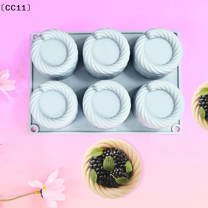 1 6 Cavity Woven Flower Basket Design French Mousse Cake Mould Qme