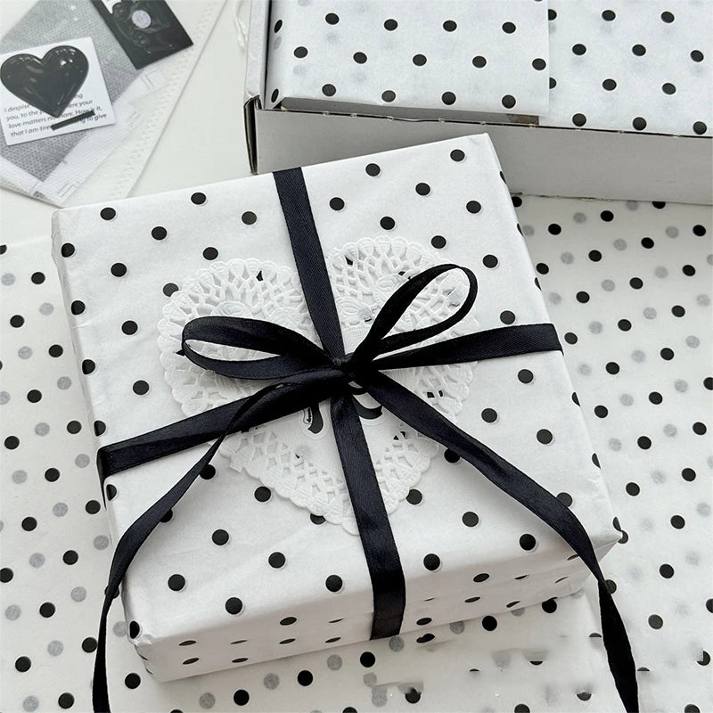 Black Polka Dot Sydney Paper Hand-kneaded Bouquet Flower Wrapping Qme