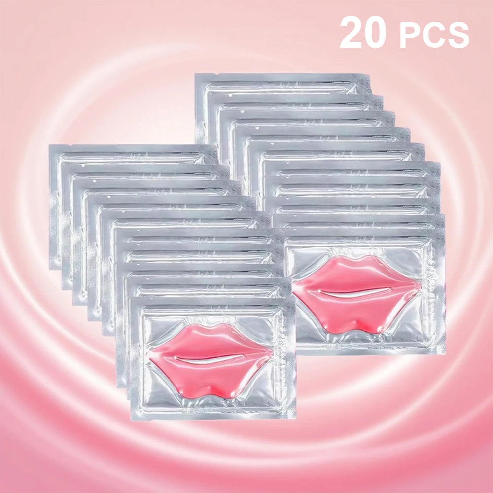 20PCS Crystal Collagen Lip Masks Hyaluronic Acid Lip Treatments Moisturizing Beauty Lip Patches Hydrating Plumper Skin Care Qme 20PCS