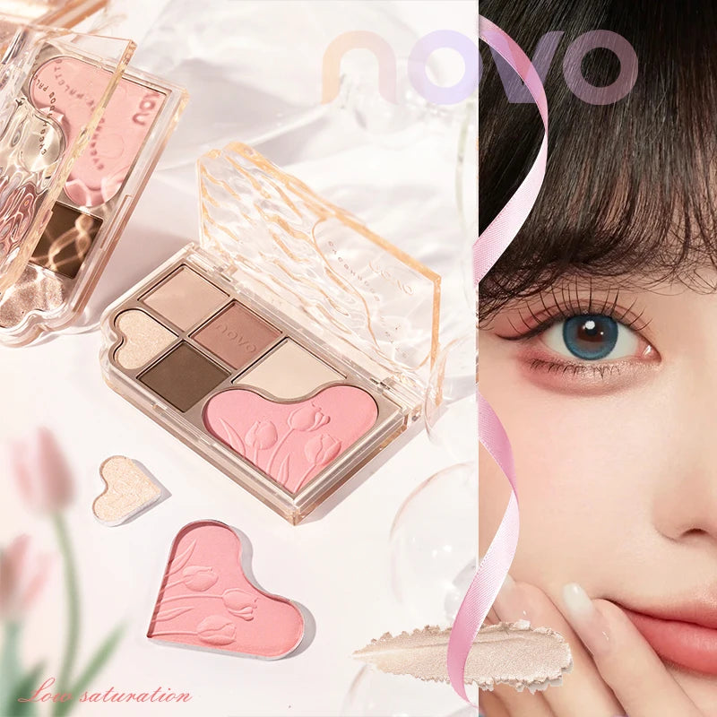 6-Color Blendable Eyeshadow Palette, Soft Smooth Fine Texture Powder Formula, Waterproof & Sweatproof, Valentine's Day gift Qme