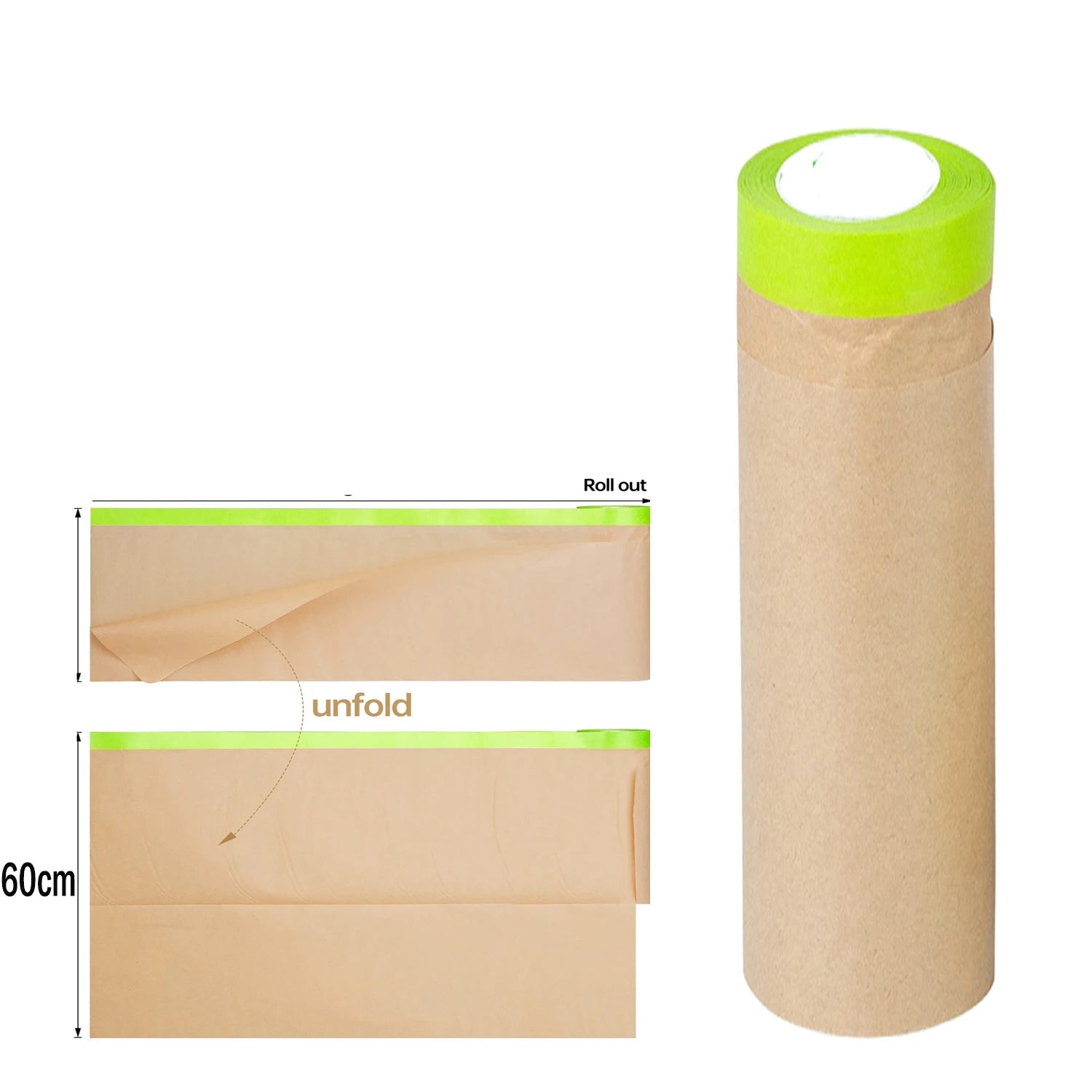 Pre-Taped Masking Paper Wall Treatment Covering For Painting Spray Masking Protective Paper Car Beauty Paint Masking Craft Paper Qme 60cm
