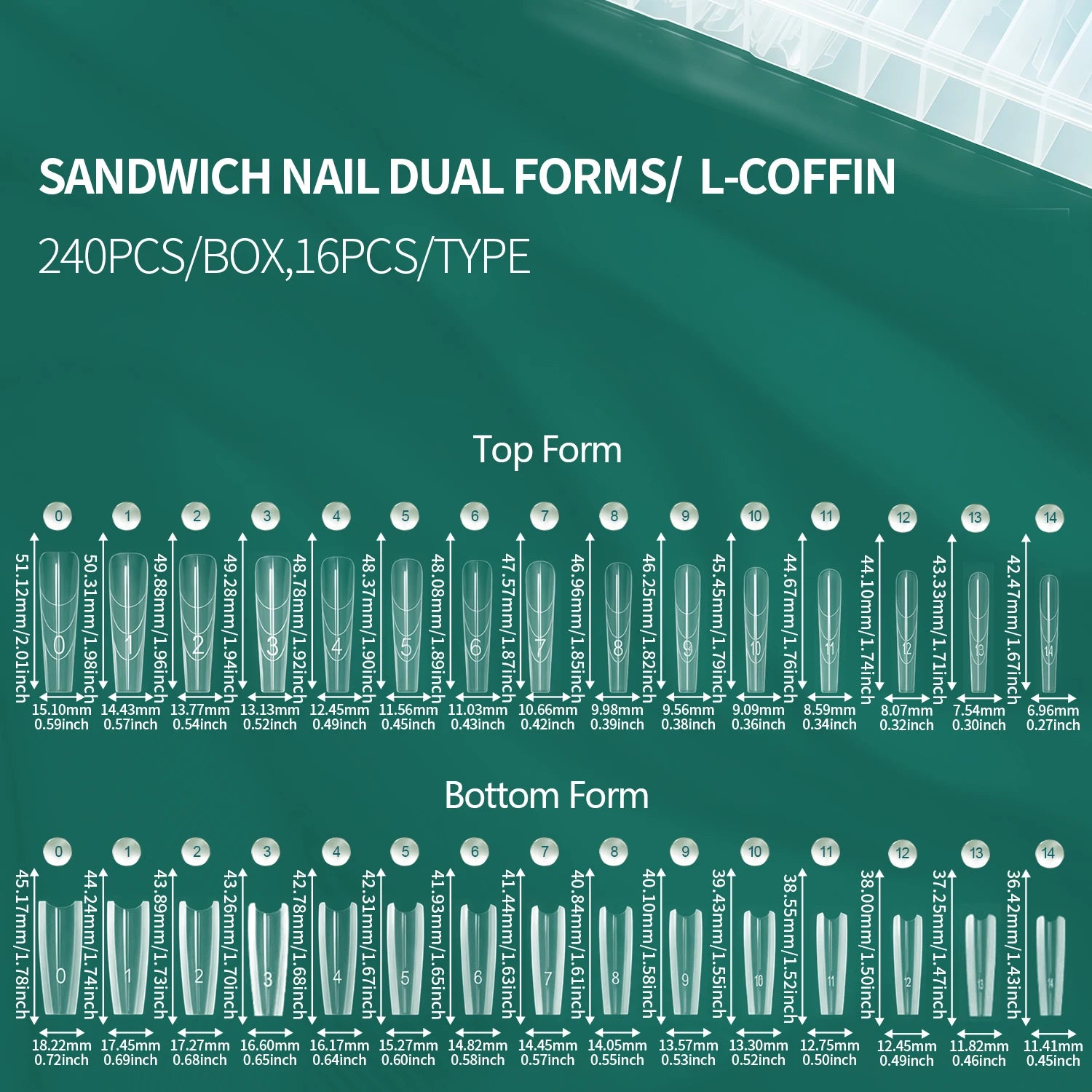 Nailpop Sandwich Nail Dual Forms 15 Shapes Professional Tools French Qme SANDWICH COFFIN