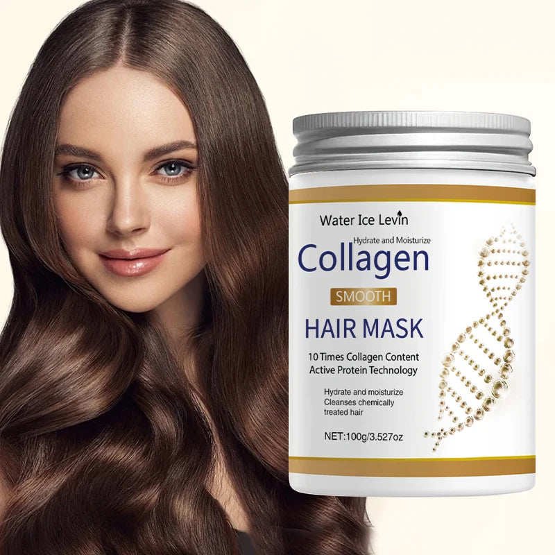 Unisex Keratin Hair Mask with Collagen and Coconut Oil - Deep Care Cream for Long Hair, Moisturizing, Suitable for Dry/Damaged Hair, Suitable for All Types Qme