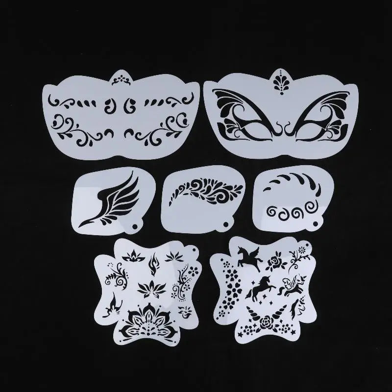 Face Paint Stencils Professional Body Art Templates Parties Makeup Qme