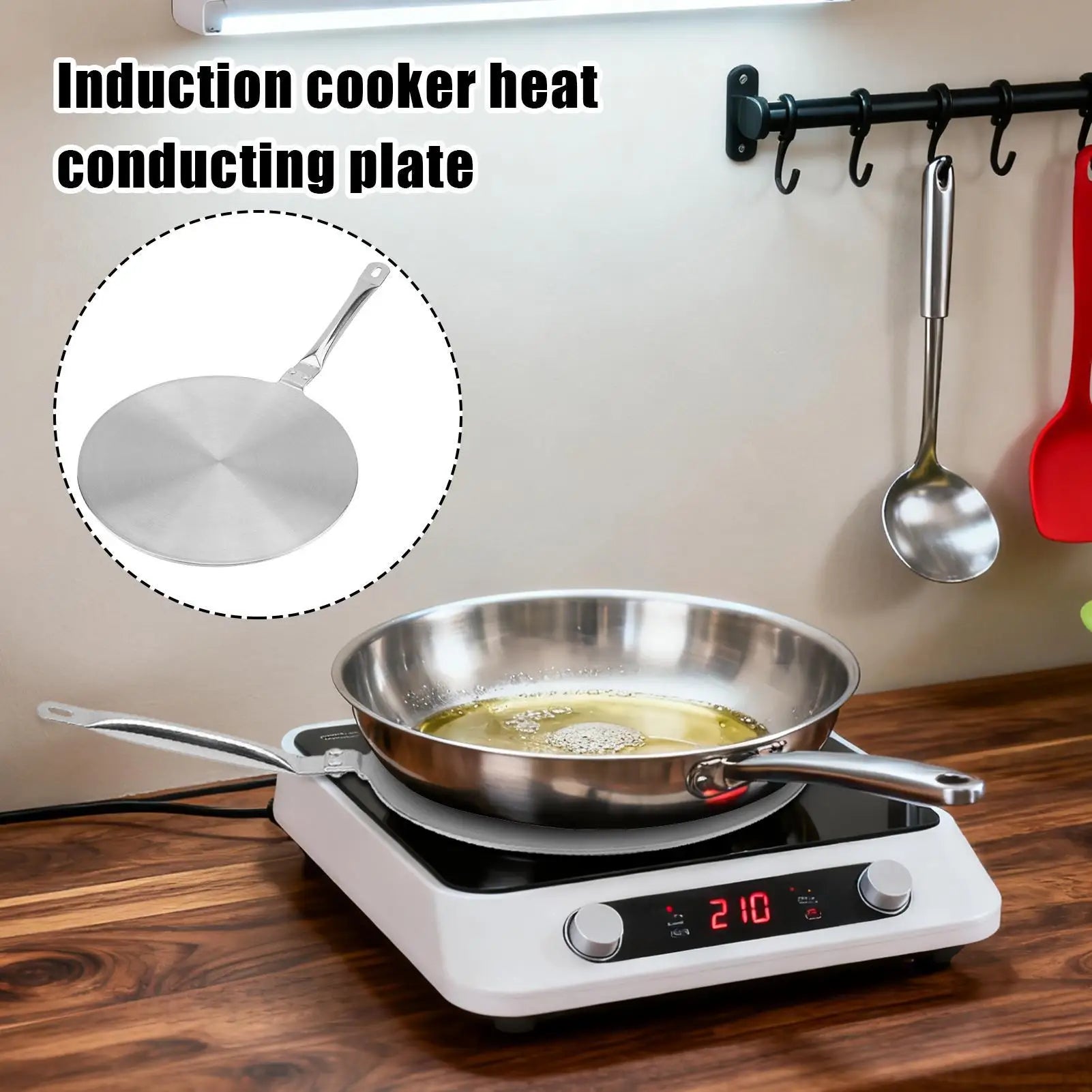 Induction Adapter Plate Even Heat Distribution Disk Diffuser Cooktop Qme