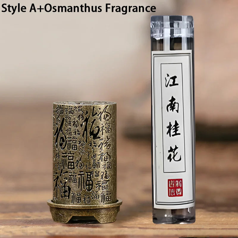 Vertical Incense Burners Alloy Hollow Incense Holder Stickless Powder Lasting Fragrance Incense Accessories Home Fragrance Decor Qme Set 1