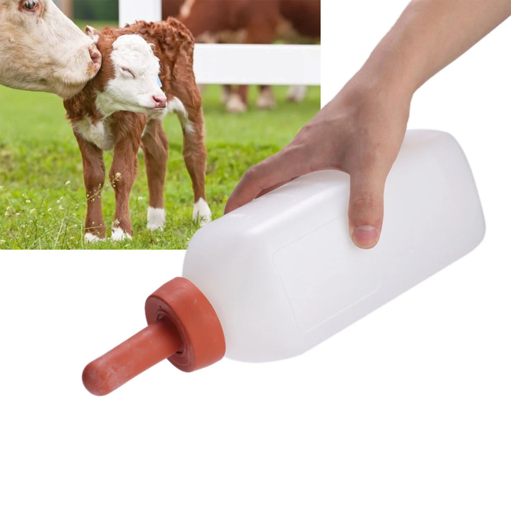 2L Calf Milk Feeding Bottle Without Handle Horizontal Cow Nursing Bottle Feeder for Calves Livestock Farm Calf Nursing Bottle Qme