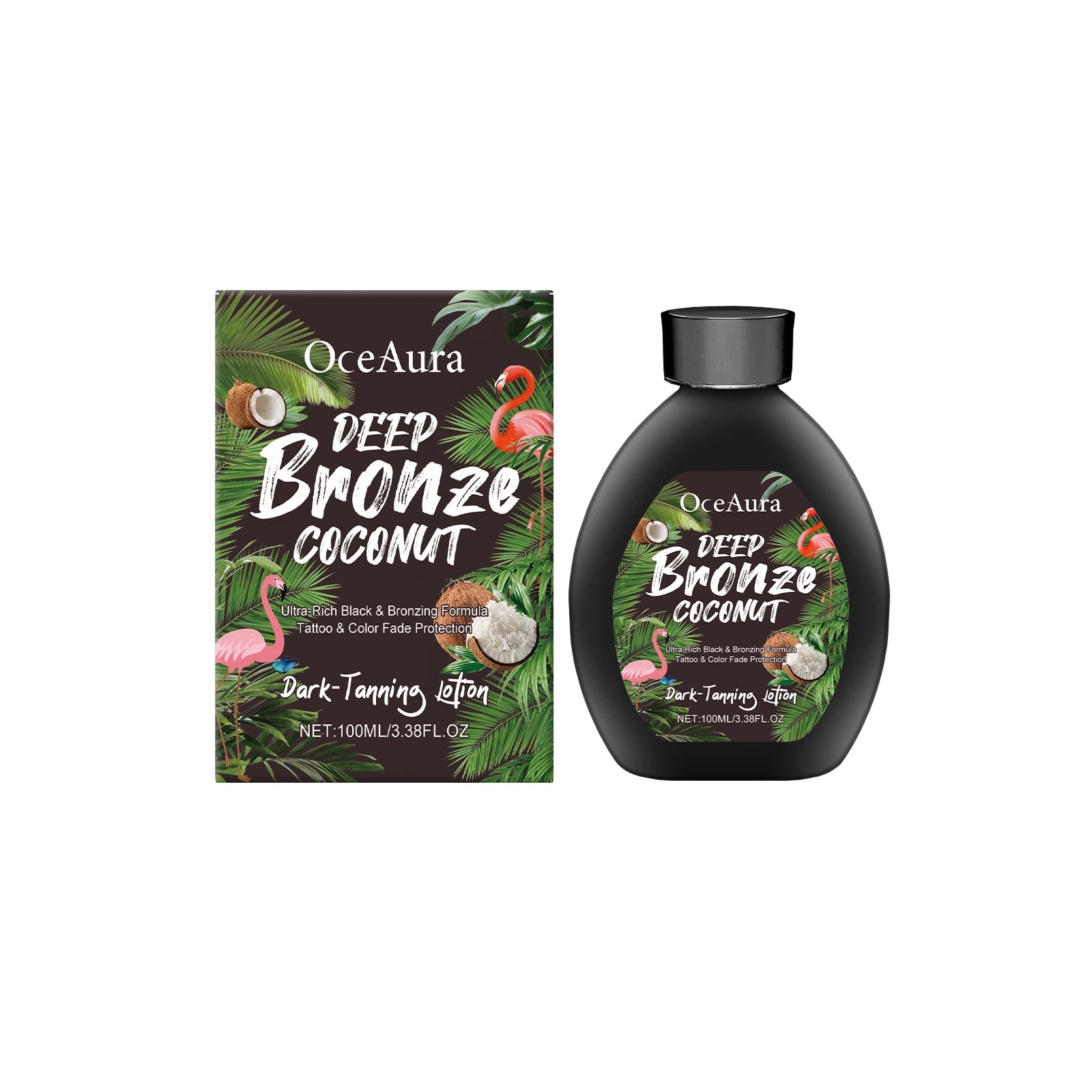 Coconut Oil Dark Tanning Lotion Moisturizing Accelerator for Deep Bronze Glow Tanning Cream for Tanning Bed & Outdoor Use Qme 100ml Boxed