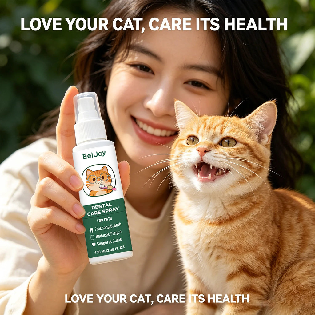 Cat Dental Care Spray Removing Dental Plaque Freshing Breath Reducing Bacterial Growth Support Gum Healthy Pet Oral Care Spray Qme