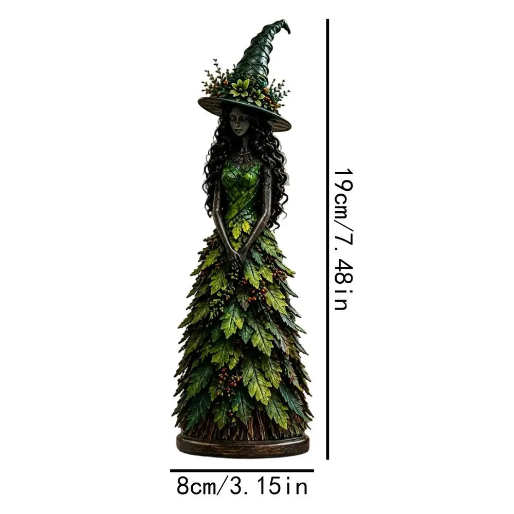 Halloween Witch Figurine Resin Seasonal Table Centerpiece Leaves Gown Qme Red China Mainland
