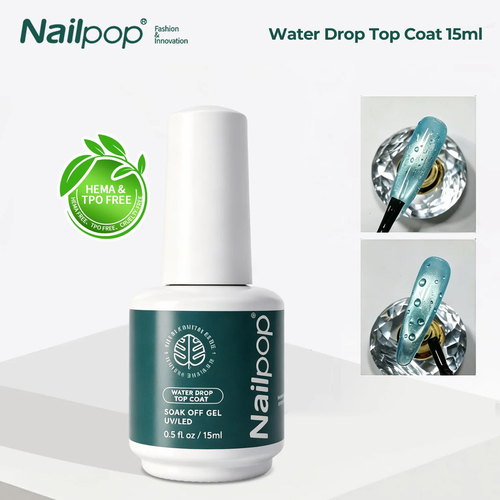 Nailpop HEMA TPO Water Droplet Coat No Wipe Gel Fast Forming Glossy Qme WDTP-01-1