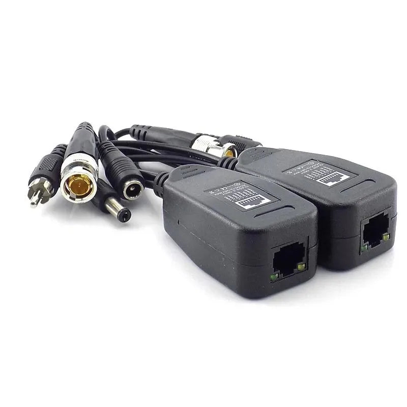 2PCS Coaxial HD Twisted Pair Transceiver 300M 1080P Video Power 3-in-1 for Security Camera CCTV System Qme