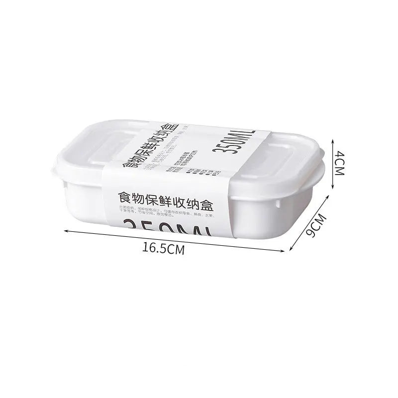 Kitchen Sealed Fresh Storage Containers 4 White Food Box Refrigerator Qme 350ml