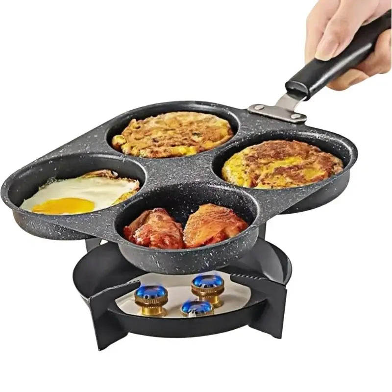 Four-hole Non-stick Breakfast Frying Pan Heat Resistant Portable Qme