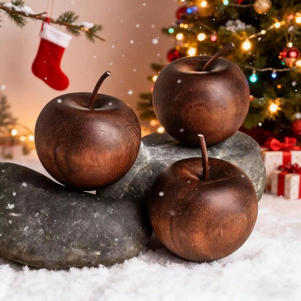 NEW 1pc Elegant Wooden Oil Diffuser - Apples Style, No Heat, For Car/Bedroom/Bathroom, Natural Scent, Gift, Spa Home Decors Qme