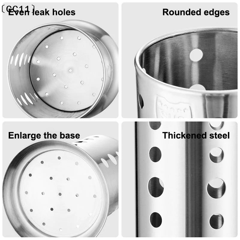 Stainless Steel Cutlery Holder Chopstick Storage Organizer Container Qme