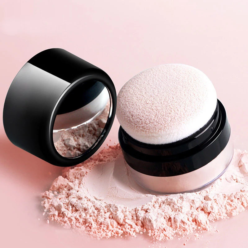 Travel Portable Loose Powder Compact Mirror Mushroom Sponge Puff Qme