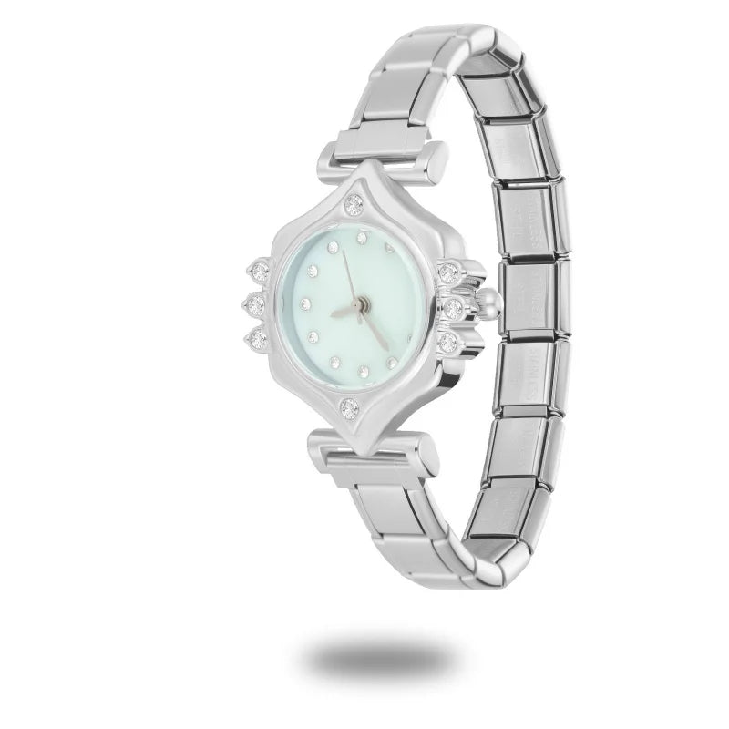 2025New Fit 9MM Width Italian Charm Square Zircon Elastic Watch High Quality Bracelets Bangle for Party Birthday Daily DIY Gifts Qme Style 32