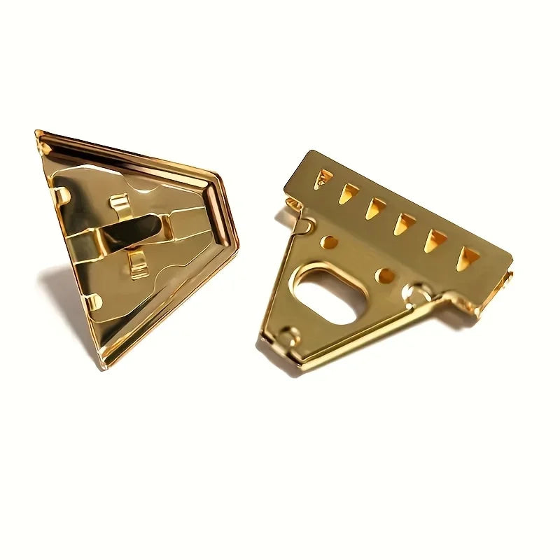 Metal Triangle Turn Lock Clasp Gold Purse Locks Hardware DIY Handbag Closure Buckle Replacement Lock For Crochet Knitted Bag Qme