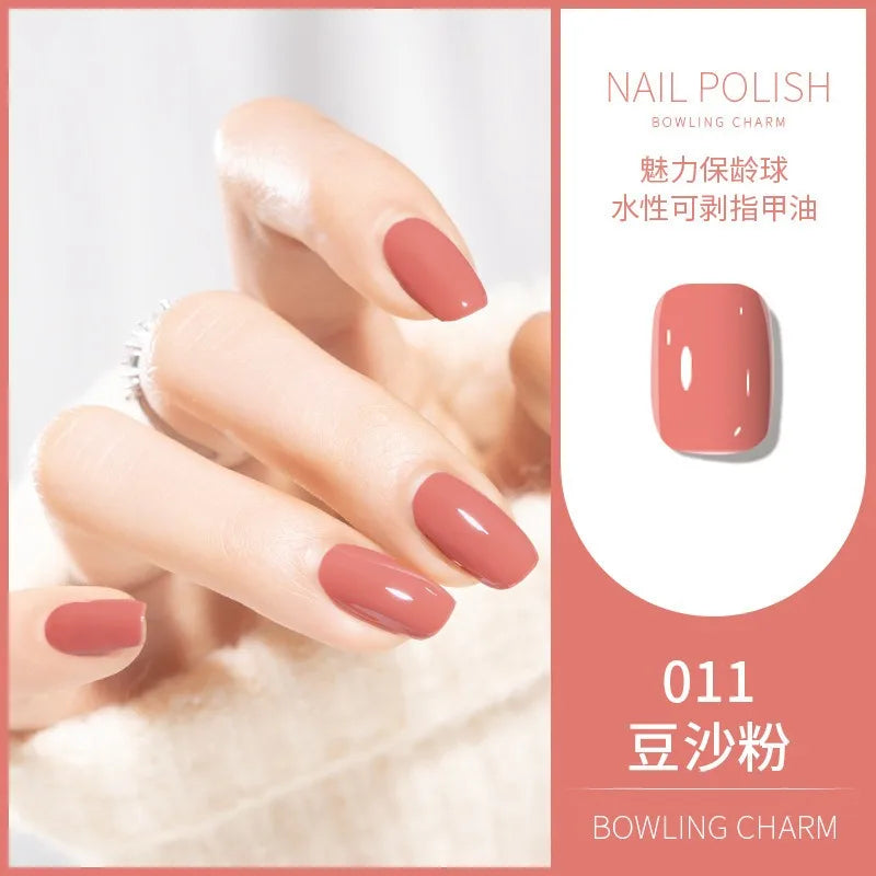 40 Colors New Nail Polish for Summer Water-based Quick Drying Tearable Nail Art Semipermanent Monochrome No Baking Lamp Varnish Qme 011