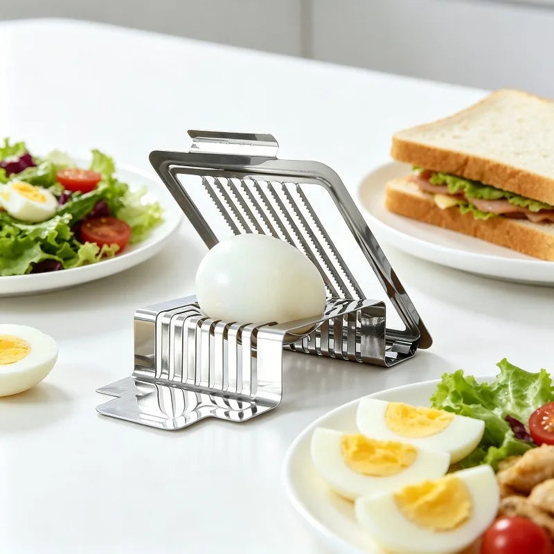1pc Egg Cutter Multifunctional Manual Stainless Steel Fancy Egg Cutter Household Egg Luncheon Meat Fruit Vegetable Slicer Qme