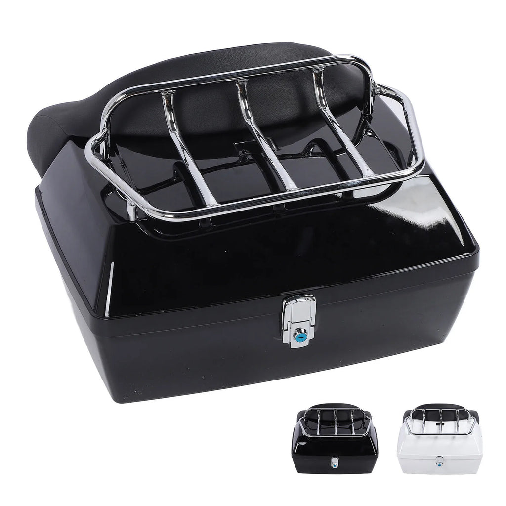 Motorcycle Rear Storage Box 48L ABS Luggage Case Quick Release Motorbike Tail Storage Box Waterproof and Shock Absorption Qme