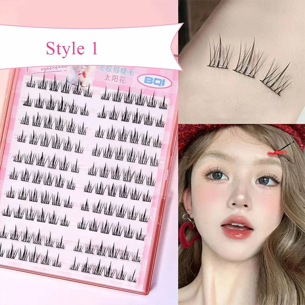 10 Rows Large Capacity Glue-free False Eyelashes Single Cluster 10 Qme 01