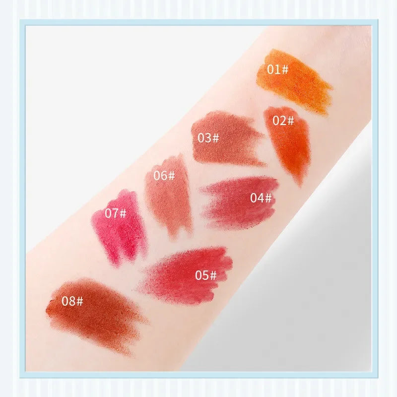 8 Colors Cute Mini Lipstick Set Candy Matte Velvet Capsule Waterproof Long Lasting Lipstick Cosmetic Easy Color Lipstick Kit Qme