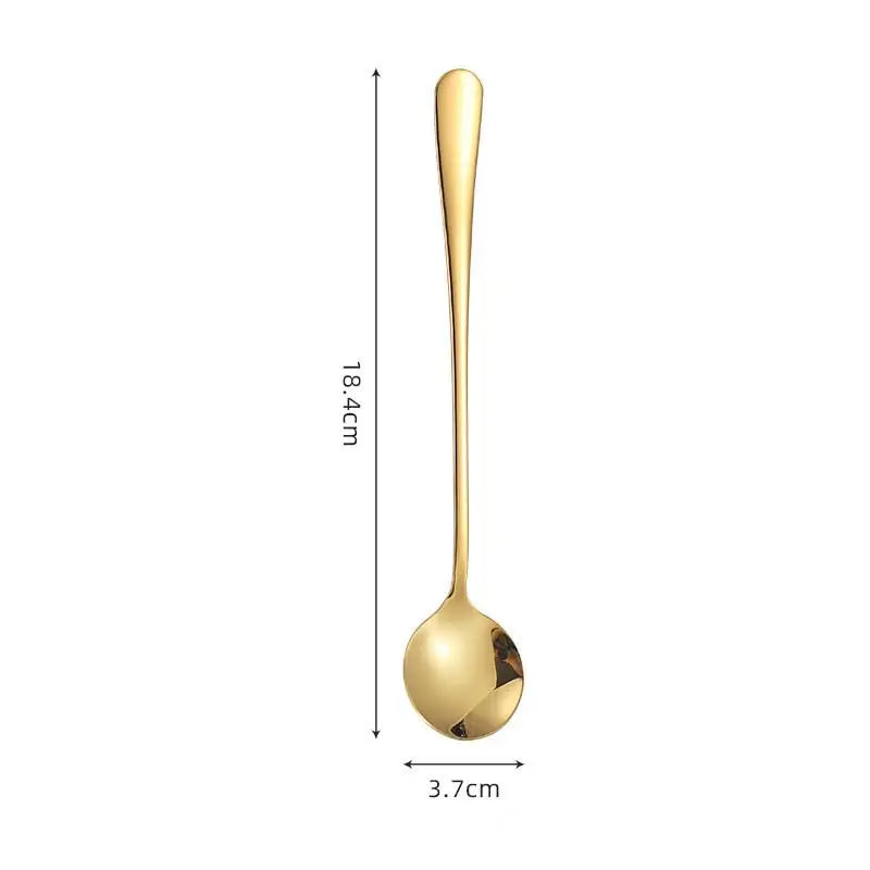 Coffee Spoon Long Handle Ice Cream Dessert Tea Picnic Drinkware Qme C