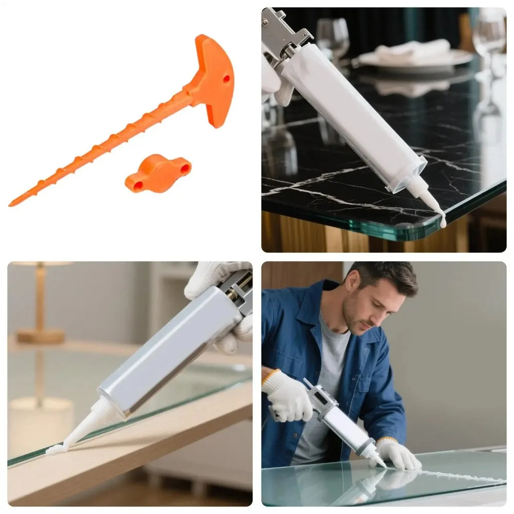 1 Set Glass Glue Sealing Cap Nozzle Cleaning Tools Portable Glass Caulk Tubes Prevents Drying Sealant Gun Nozzle Dredge Tools Qme