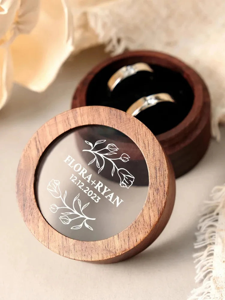 Hot Sale Solid Wood Jewelry Organizer (Black Walnut) - Jewelry Display for Earrings Couples Rings Jewelry Case Valentine Gift Qme