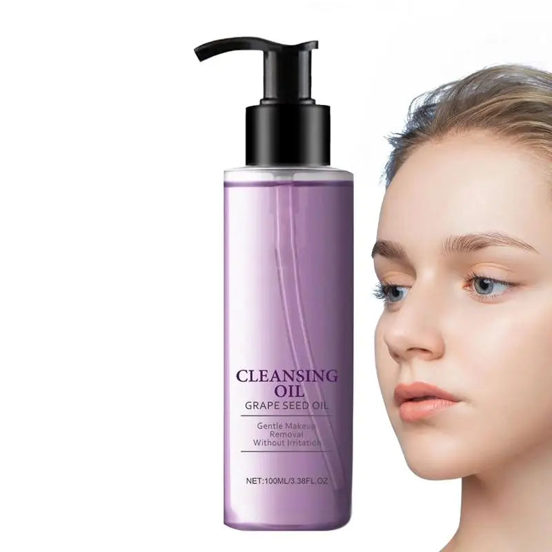 Facial Cleansing Oil Non-greasy Cleanser Moisturizing Grape Makeup Qme