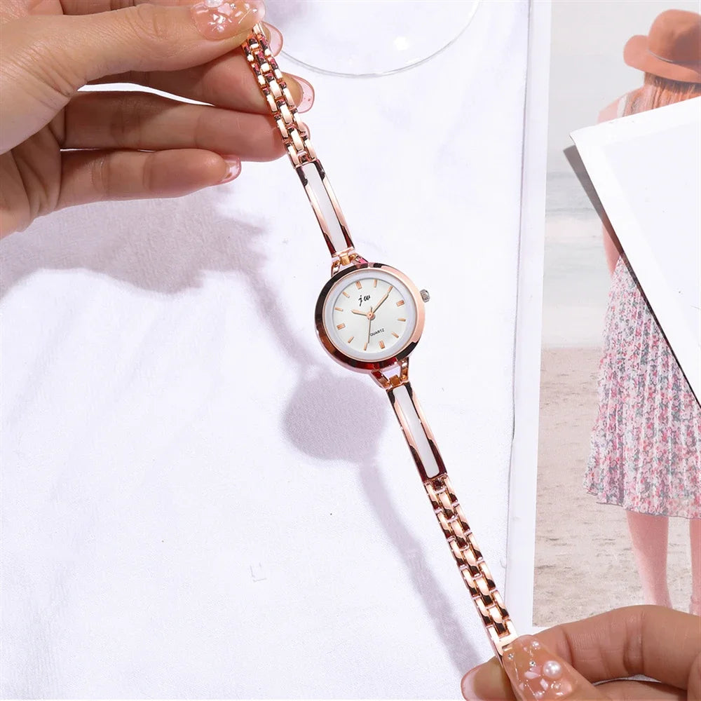 Fashion Stainless steel Bracelets quartz watch women Qme