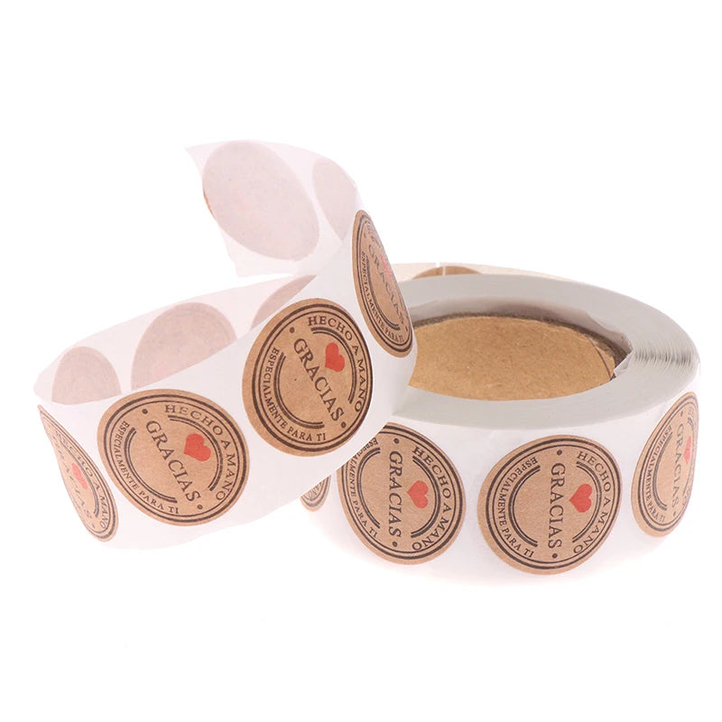 Multiple Styles Kraft Gracias Spanish Thank You Labels Stickers Qme