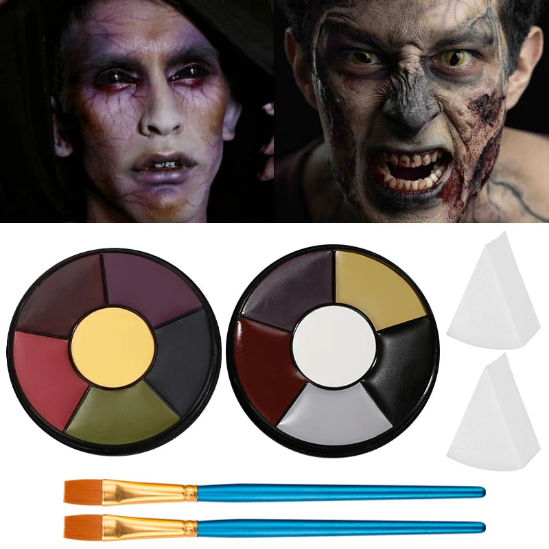 6 Colors Bruise Wheel SFX Face Paint Palette Oil Based Body Makeup Qme