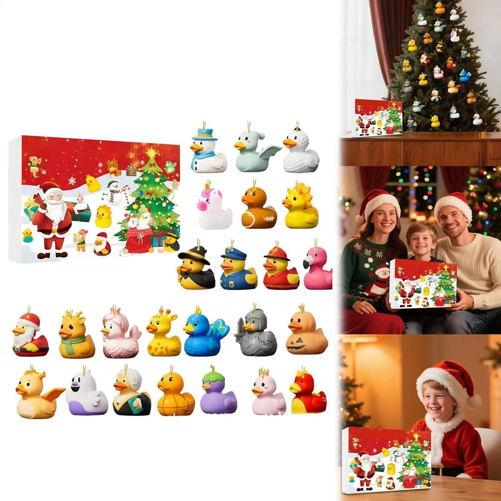 Duck Ornament Advent Christmas Calendar 2D Acrylic Decorations 24 Qme