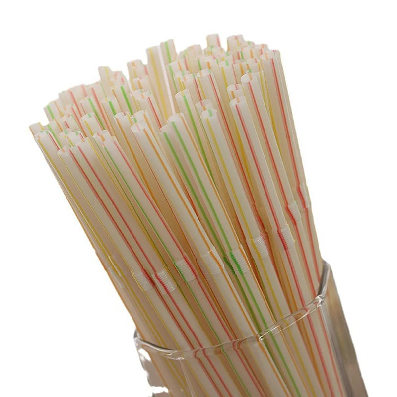 100Pcs Colorful Bendable Straw Drinking Kunststof Straw for Milk Tea Bar Party Rietjes Drinking Wedding Kitchen Beverage Straws Qme