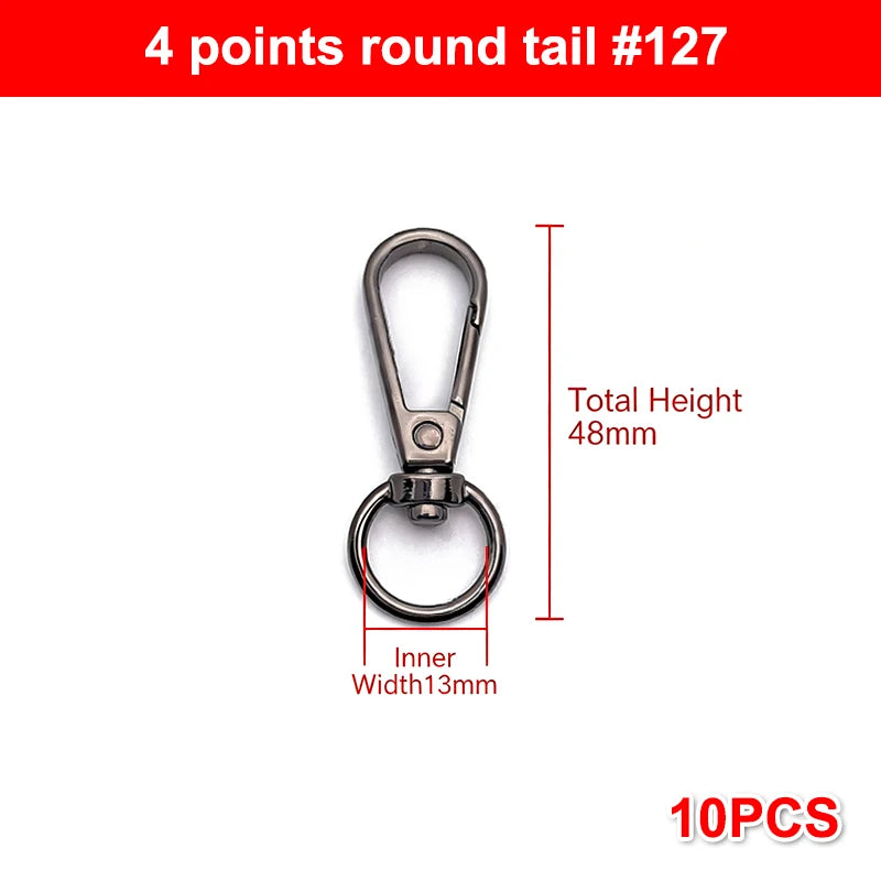 10Pcs Zinc Alloy Swivel Snap Hooks: Heavy Duty Rust-Proof DIY Connectors for Bag Making, Keychains, Lanyards & Crafting Needs Qme 2 Black