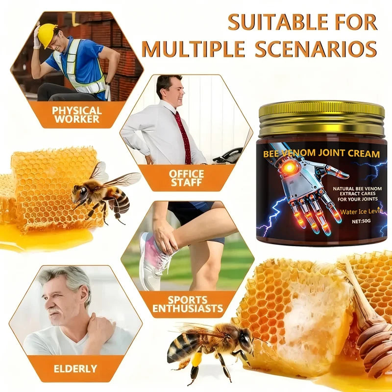 Bee Venom Joint Cream with Natural Extract & Hyaluronic Acid - Deeply Moisturizing Joint Care for All Skin Types Qme