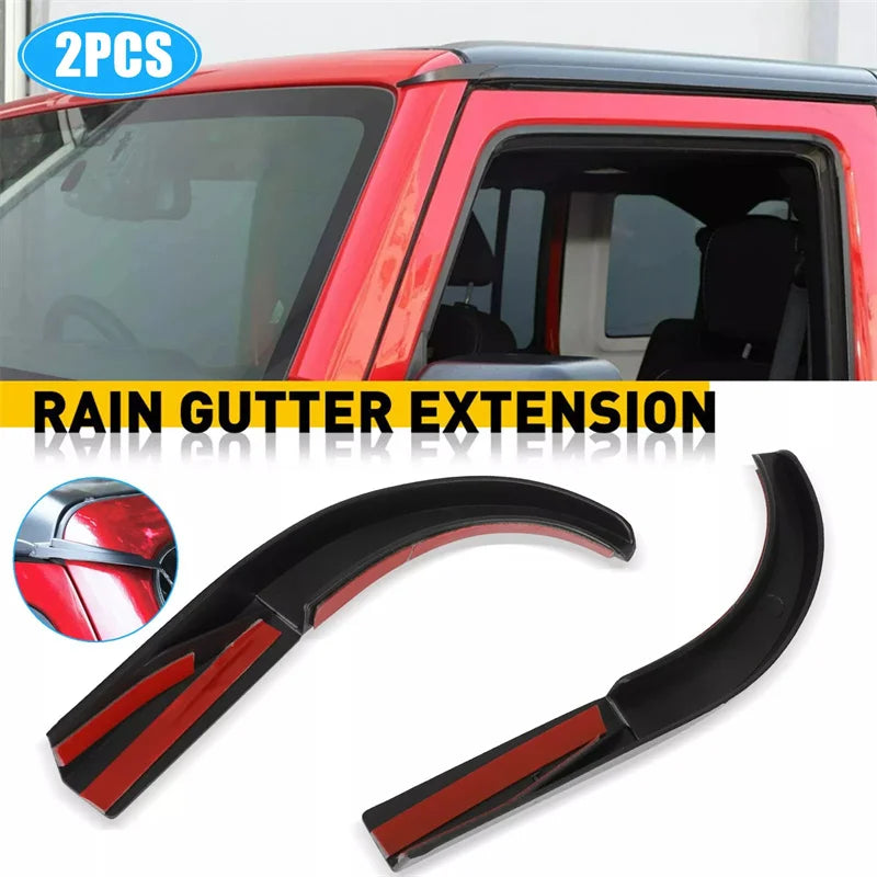 1Pair Car Rain Gutter Extensions Roof Water Guard Diversion Channel Qme