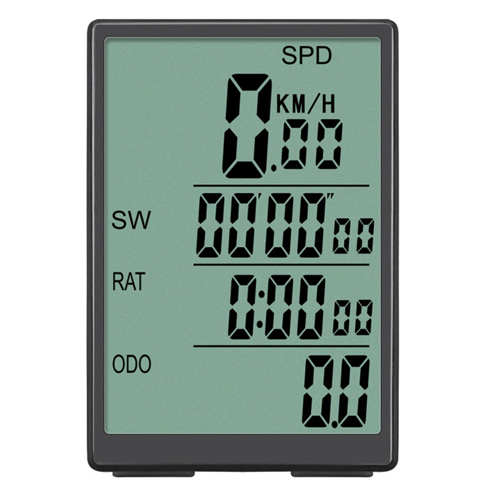 Bicycle Computer Wireless Bike Computer 3-inch Large LCD Screen Waterproof Speedometer with Green LCD Backlight Qme Black China Mainland