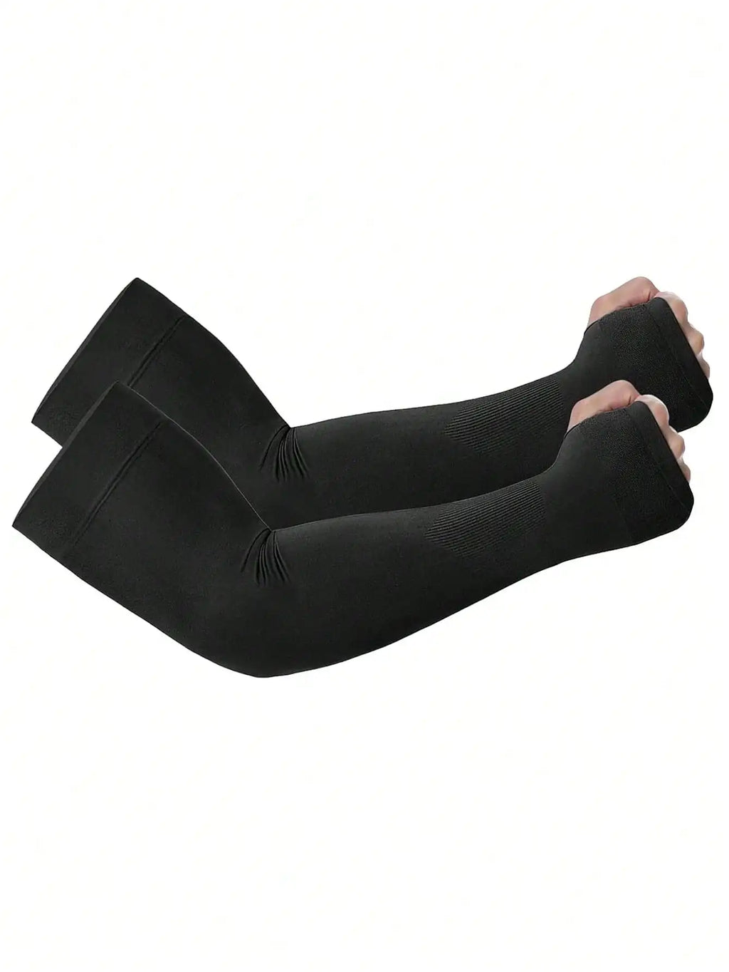 2 Sun Protection Breathable Sleeves Exposed Fingers Anti Shedding Qme black